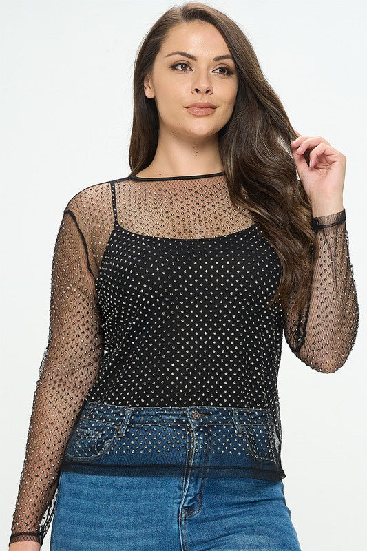 Diamond Mesh Top