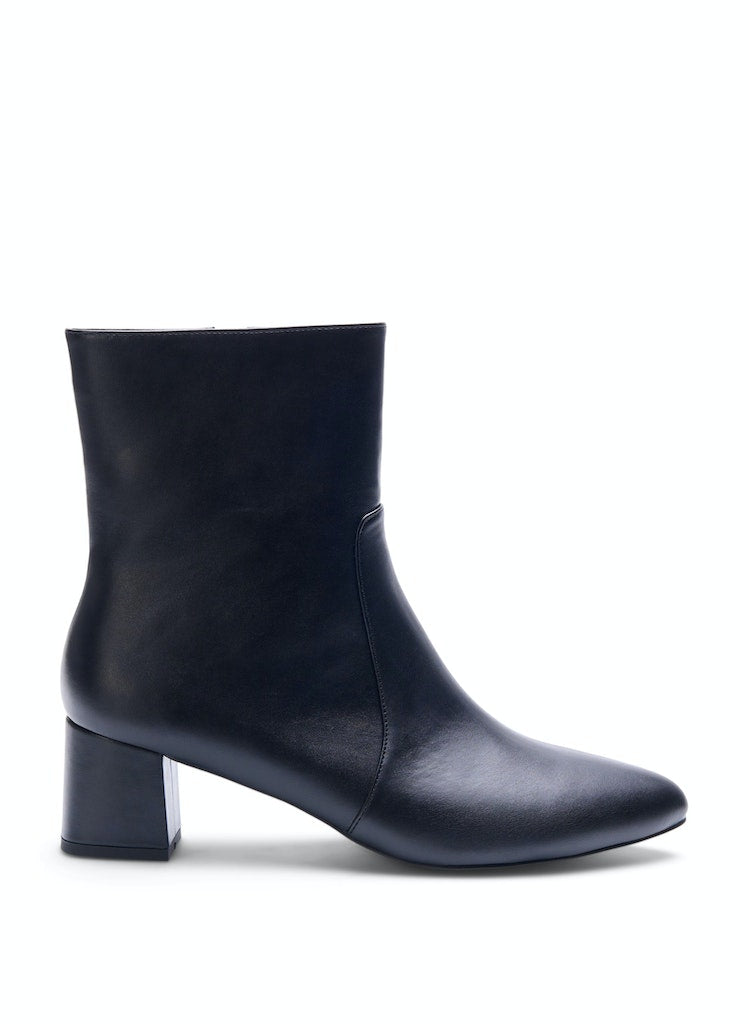 Clara Leather Booties - Wide Fit