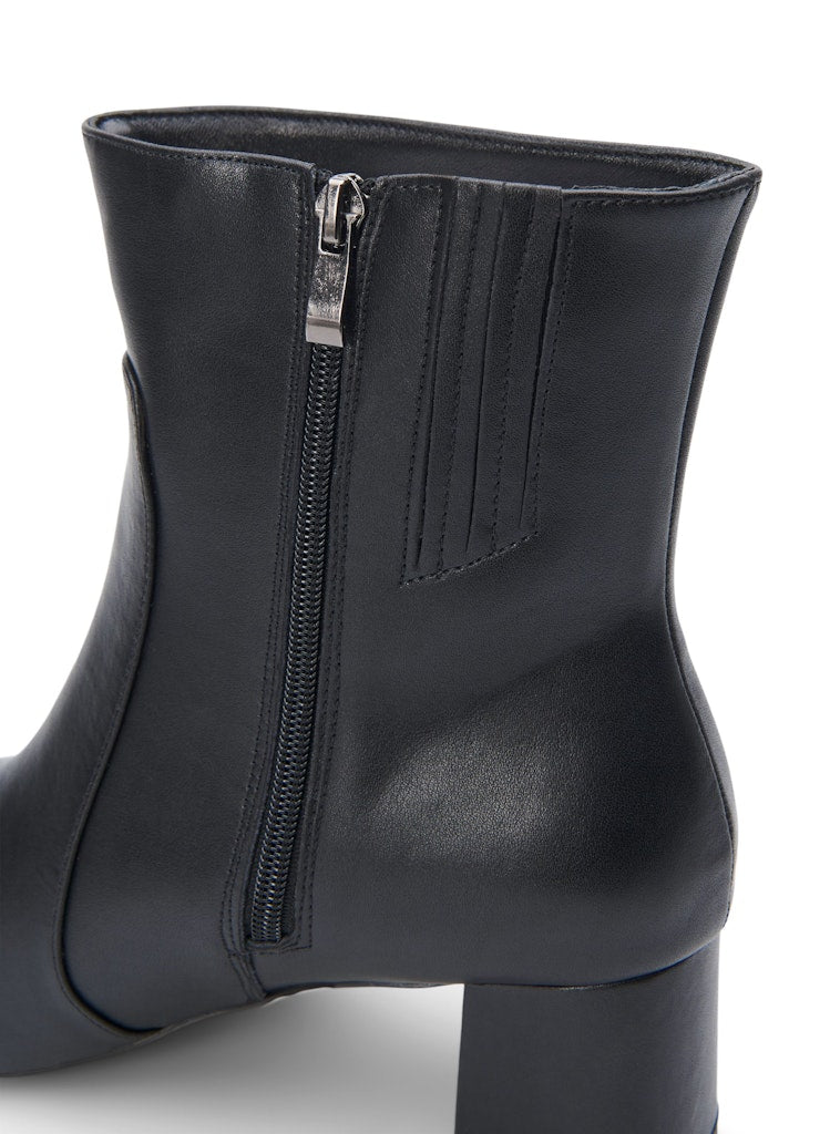 Clara Leather Booties - Wide Fit