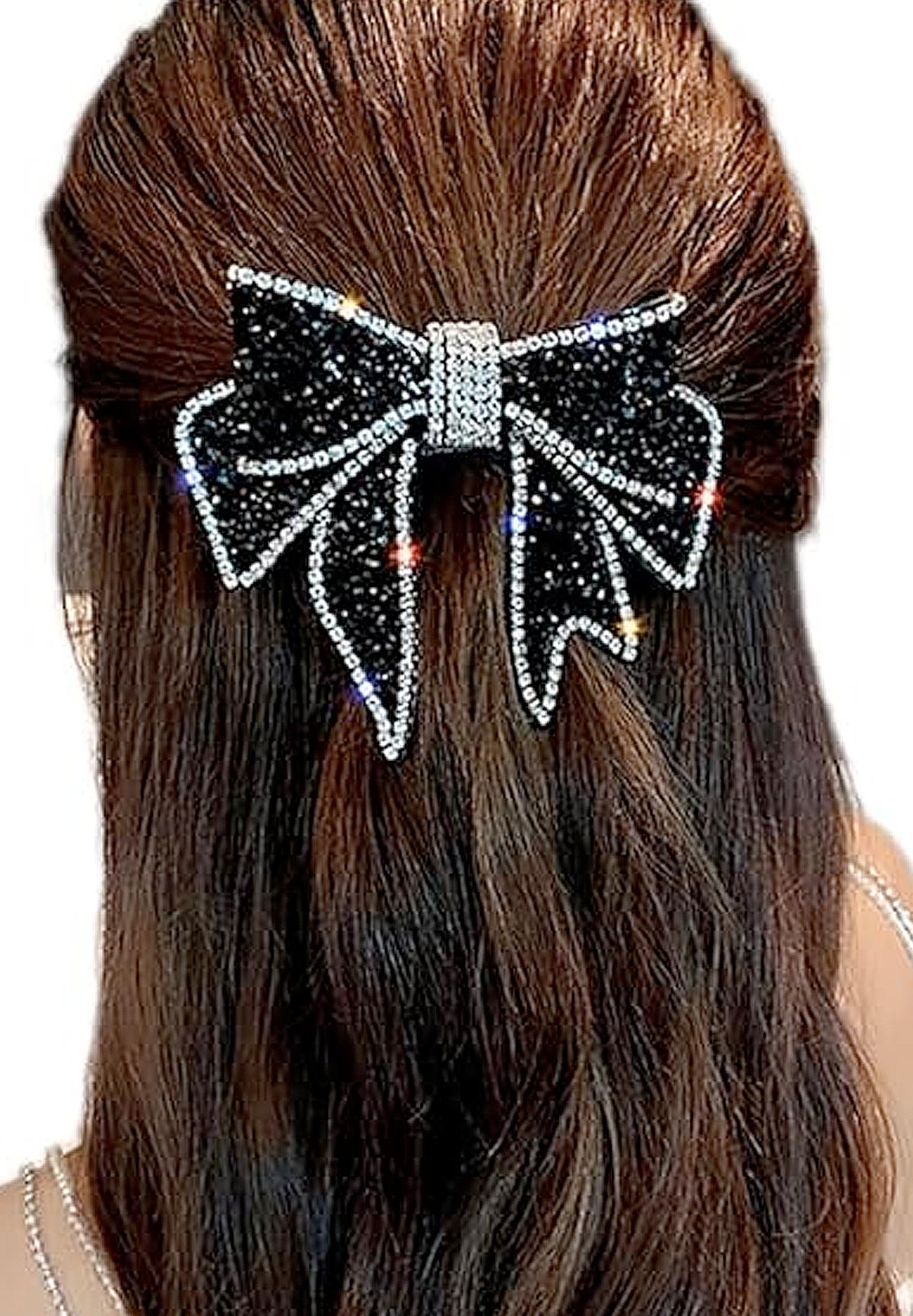 Black Crystal Bow Hárspenna