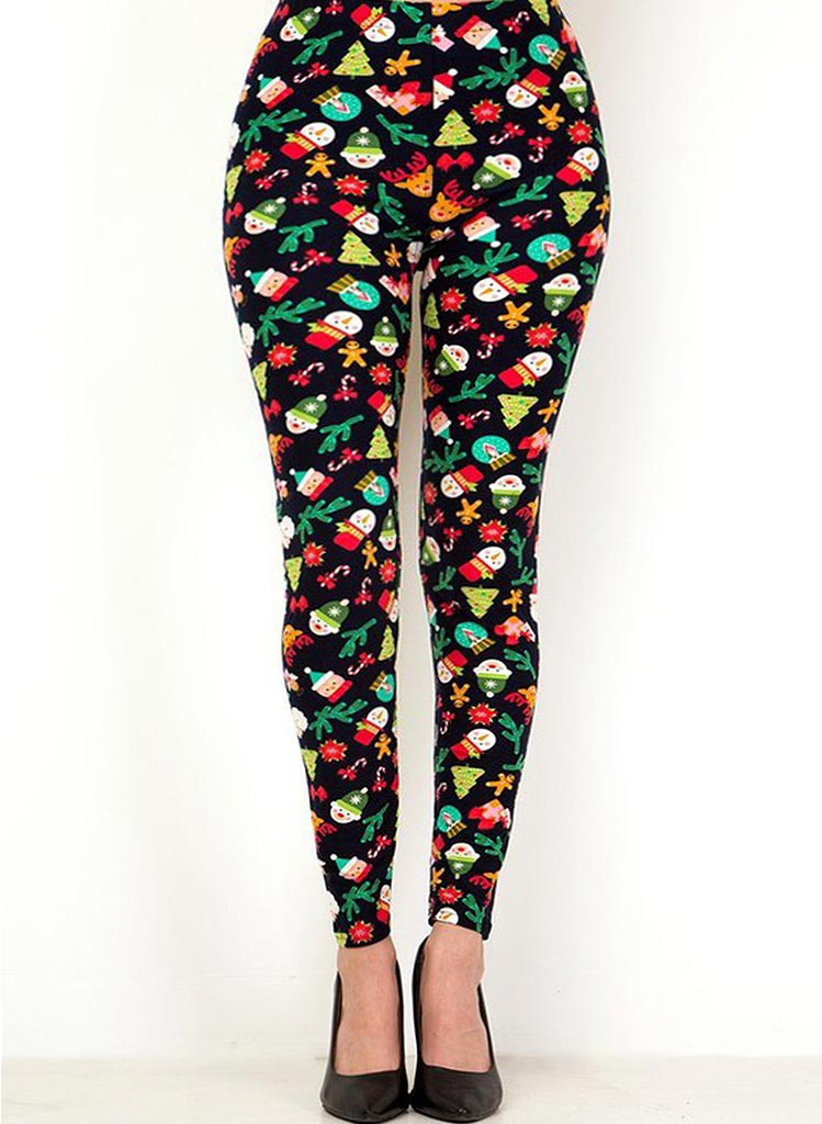 Soft Leggings - Festive Print