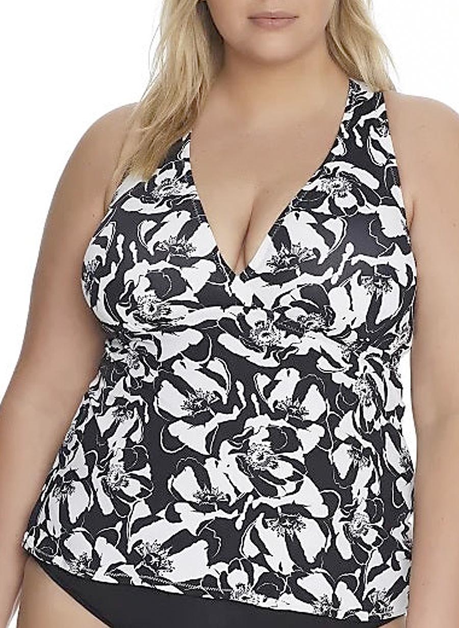 White Flower Tankini Toppur