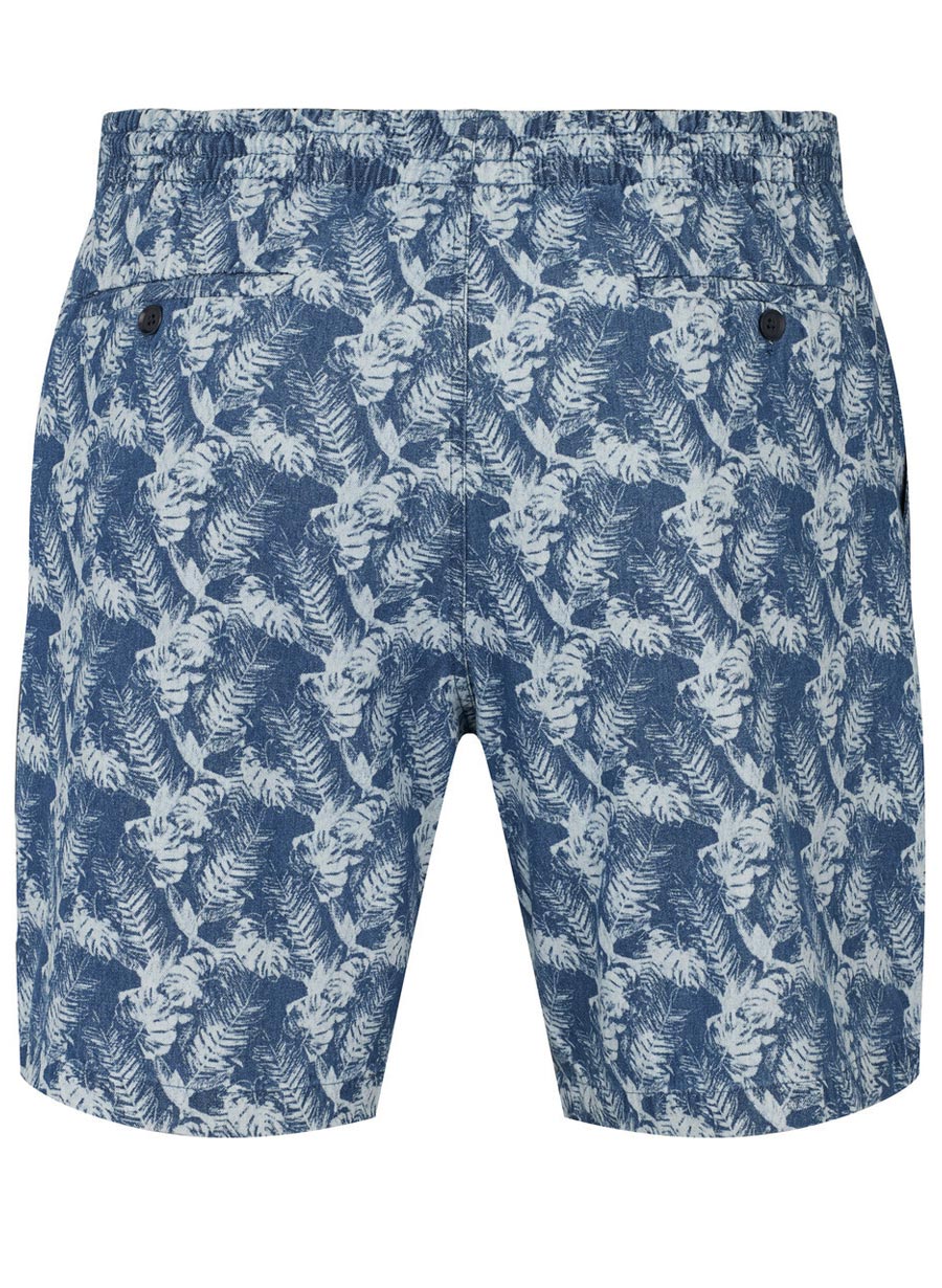 Denim Print Stuttbuxur